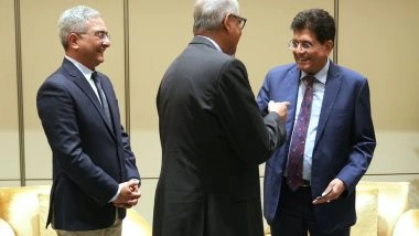 Business News | Piyush Goyal Meets Schneider Electric Executives to Boost Collaboration in Energy, Digital Sectors