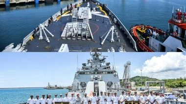 India News | Indian Naval Ship Sahyadri Visits Kemaman, Malaysia Operational Deployment to South China Sea and Indo-Pacific