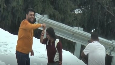 India News | J&K: Snowfall Draws Tourists to Guldanda Meadow in Bhaderwah