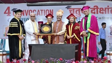 Business News | Smiling Faces as Students Receive Degrees at the Convocation, Fourth Convocation Ceremony of the University of Technology, Jaipur