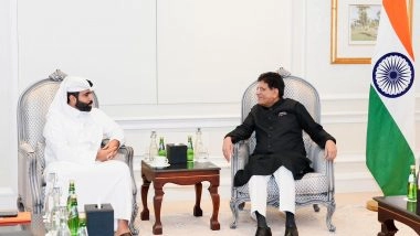 Business News | Piyush Goyal Meets CEO of Qatar Development Bank to Enhance Collaboration Between the Two Countries