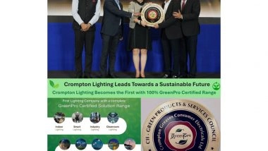 Business News | Crompton Becomes the First Lighting Company with a Complete GreenPro Certified Solution Range