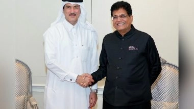 World News | Piyush Goyal Holds Talks with Qatar Trade Minister, Eyes Boost in Bilateral Trade