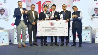 Business News | HDFC ERGO Achieves a Milestone with the 10th Insurance Quiz Junior Finale Engaging - 3600 Schools Nationwide