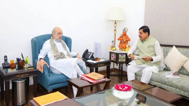 India News | MP CM Mohan Yadav Calls on Union Home Minister Amit Shah in Delhi