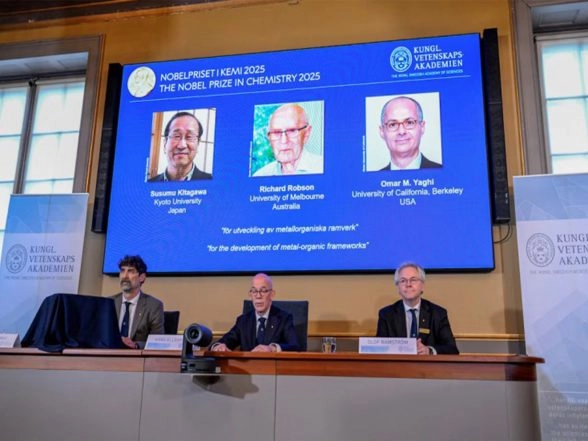 World News | Susumu Kitagawa, Richard Robson and Omar Yaghi Win 2025 Nobel Prize in Chemistry for Metal Organic Frameworks