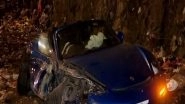 India News | Maharashtra: Porsche Racing BMW Collides with Divider in Mumbai, Driver Injured