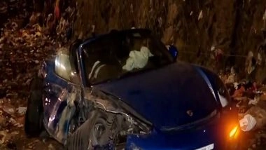India News | Maharashtra: Porsche Racing BMW Collides with Divider in Mumbai, Driver Injured