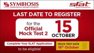 Business News | Last Chance to Register for SLAT 2026 Mock Test by 15th October - Complete Your Application Now