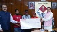 India News | Following Deaths of Three Personnel in Separate Road Accidents, CM Dhami Hands over Cheques of Rs 50 Lakh Each to Their Dependents