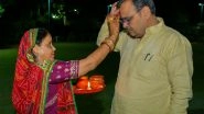 India News | Rajasthan CM Bhajanlal Sharma Performs Karva Chauth Rituals with Wife Geeta, Prays for Women's Happiness and Prosperity