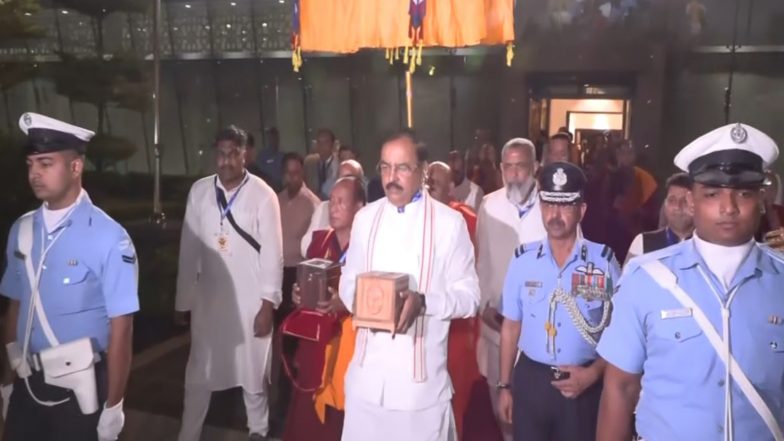 World News | UP Dy CM Maurya Leads Delegation of Monks to Transport Buddha Relics to Russia's Kalmykia for Exposition
