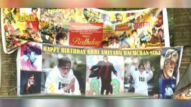 Happy Birthday, Amitabh Bachchan! Bollywood Legend Turns 83, Fans Gather Outside His Home Jalsa to Celebrate Actor’s Birthday (Watch Video)
