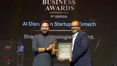 Business News | Abhinav Gupta-led Stradux Honored at Times Business Awards 2025 in Hyderabad