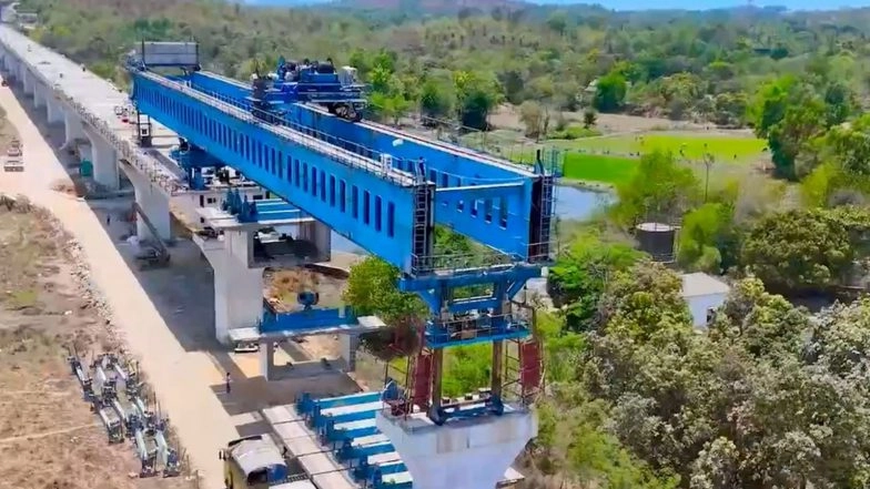 India News | 10th Steel Bridge Launched for Mumbai-Ahmedabad Bullet Train Project