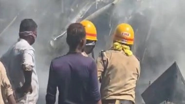 India News | Karnataka: Massive Fire Breaks out at Scrap Dealing Unit in Uchila, Udupi District