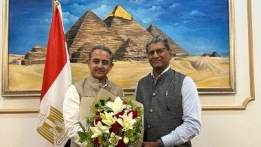 World News | Union MoS Kirti Vardhan Singh Arrives in Cairo as PM Modi's Special Representative for Gaza Peace Summit at Sharm El-Sheikh