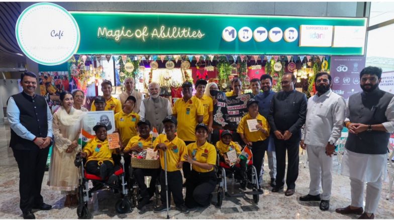 Business News | Prime Minister Narendra Modi Visits Mitti Cafe at Adani's Navi Mumbai International Airport (NMIA), Celebrating Inclusion and Empowerment