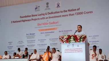 India News | Nitin Gadkari Inaugurates, Lays Foundation Stone for 3 National Highway Projects Worth over ₹2,000 in Puducherry