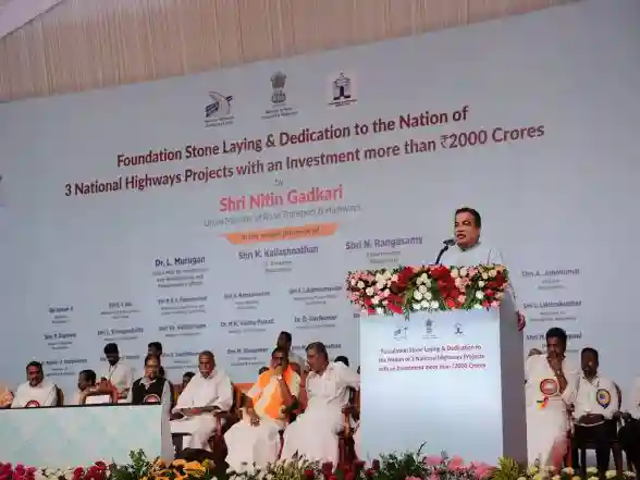 India News | Nitin Gadkari Inaugurates, Lays Foundation Stone for 3 National Highway Projects Worth over ₹2,000 in Puducherry