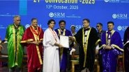 Business News | SRMIST Shines at the 21st Convocation, Awards 15k Degrees and Honoris Causa to IIM-A Director