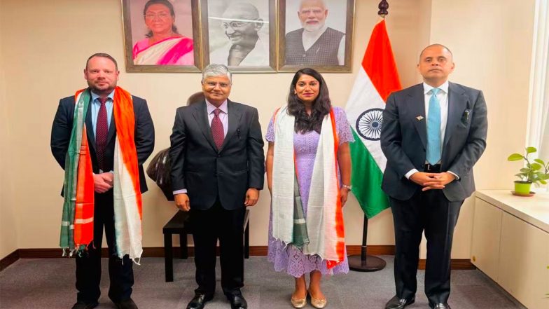 World News | India's Envoys Felicitate Educator as Hindi Teaching Begins in Chinese School