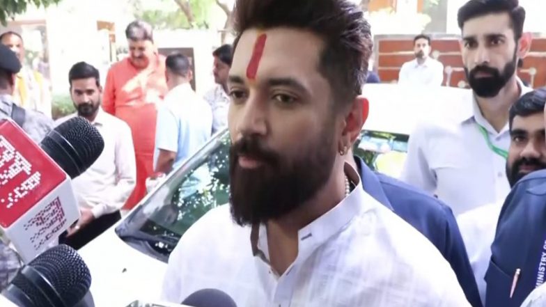 India News | Bihar Polls: Issue of Seat Allocation Among NDA Resolved Through Amicable Discussions, Says Chirag Paswan