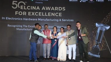 Business News | Brandworks Technologies Honoured with ELCINA's Prestigious R&D Award, Recognising Innovation in Electronics