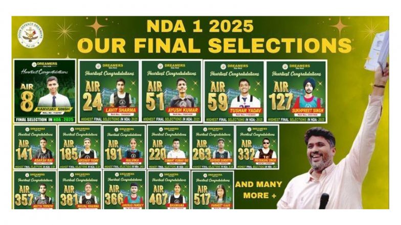 Business News | NDA 1 2025 Cut-Off Trends Revealed -- Doon Defence Dreamers Emerges as India's Leading NDA Coaching Institute