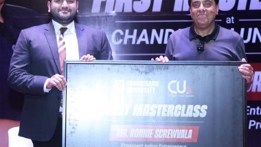 Business News | Staying Relevant in Changing World and Keep Learning is Key to Success, Says Ronnie Screwvala During Masterclass at Chandigarh University