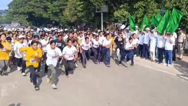 India News | Tripura: District-level Red Run Held in Agartala to Raise Awareness on HIV, AIDS, Drug Abuse