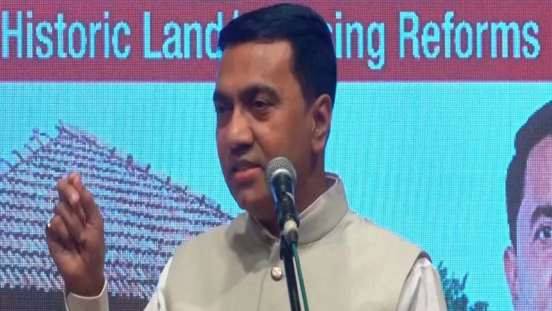 India News | Goa CM Pramod Sawant Distributes Forms to Beneficiaries Under Majhe Ghar Yojana