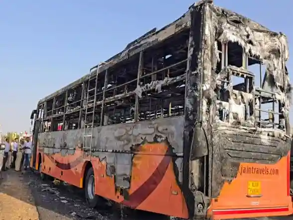 India News | Jaisalmer Bus Tragedy: Authorities Issue Helpline Numbers After 20 Passengers Killed