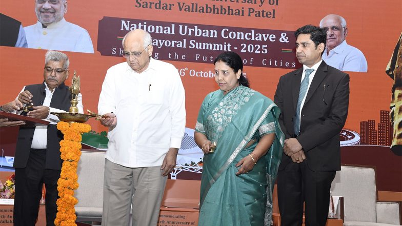 India News | Gujarat CM Bhupendra Patel Inaugurates Two-day 'National Urban Conclave and 'Mayoral Summit' to Mark Sardar Patel 150th Anniversary