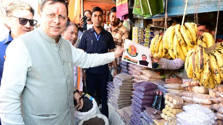 India News | Uttarakhand CM Leads GST Awareness Rally, Interacts with Traders