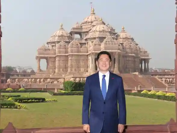 World News | Mongolian President Visits Akshardham Temple in Delhi
