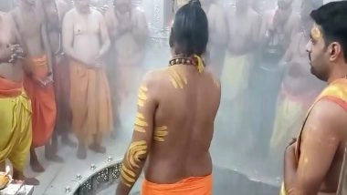 India News | MP: Bhasma Aarti Perfomed at the Mahakaleshwar Jyotirlinga Temple in Ujjain