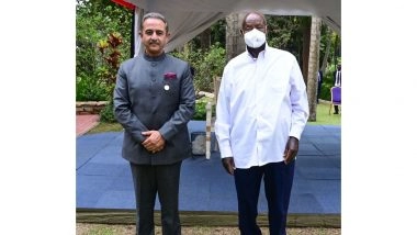 World News | Mos MEA Kirti Vardhan Singh Meets Uganda President Museveni, Conveys PM Modi's Greetings