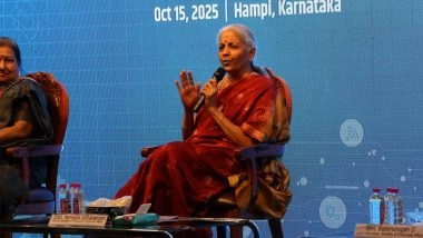 Business News | Union Finance Minister Nirmala Sitharaman Interacts with Interns of the Prime Minister Internship Scheme in Karnataka