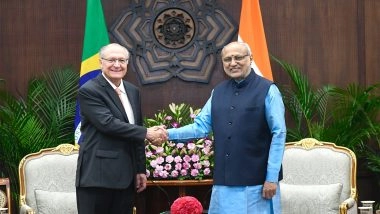 World News |  Brazilian Vice President Geraldo Alckmin Meets Vice President CP Radhakrishnan, Focus on Trade, Economy