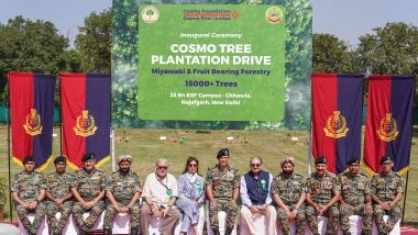 Business News | Cosmo Foundation and Border Security Force (BSF) Join Hands in Expanding Delhi's Green Cover with a 15,000 - Miywaki & Fruit Bearing Forestry
