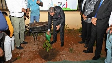 World News | Uganda: MoS Kirti Vardhan Singh Plants Sapling at Swaminarayan Temple Complex in Kampala