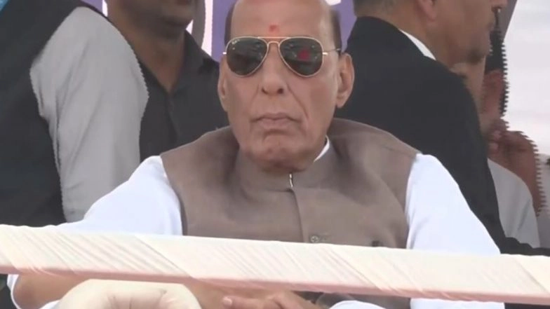 India News | Rajnath Singh Attends Event Marking the Maiden Flight of Tejas Mk1A at HAL