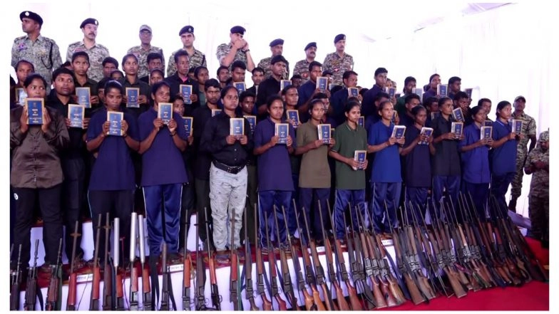India News | 208 Naxalites Surrender in Jagdalpur, Major Breakthrough in Chhattisgarh's Anti-LWE Drive