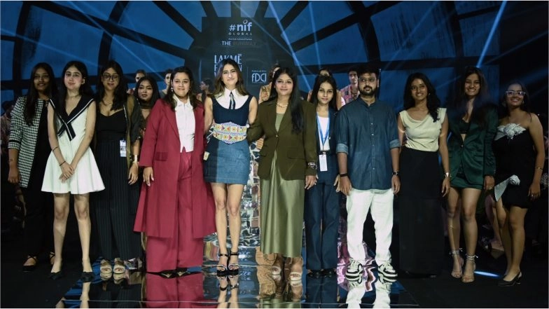 Business News | Star Power Meets Student Creativity: Palak Tiwari Walks for NIF Global 'The Runway' at Lakme Fashion Week X FDCI
