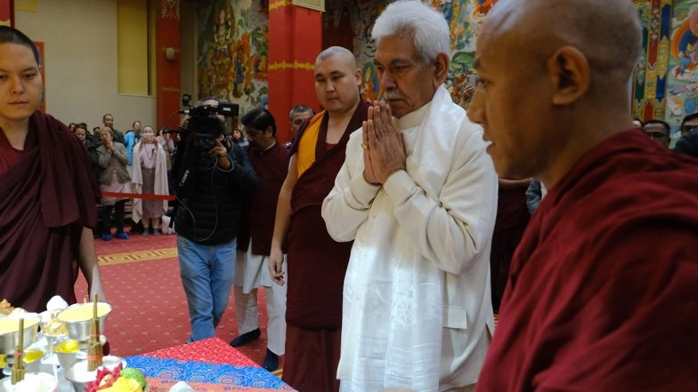 World News | J-K LG Pays Obeisance to Holy Relics of Lord Buddha at Elista, Russia