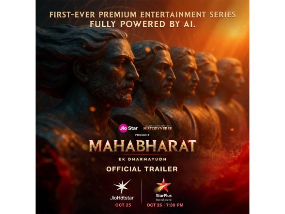Business News | Jiostar and Collective Media Network Partner to Launch Mahabharat: Ek Dharmayudh, the First Ever Ai-Powered Premium Entertainment Series India Has Seen