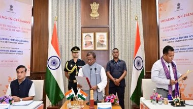 India News | Assam Governor Lakshman Prasad Acharya Administers Oath to New Minister Charan Boro