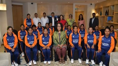 Sports News | Indian Women's Cricket Team for the Blind Meets Sri Lankan Prime Minister
