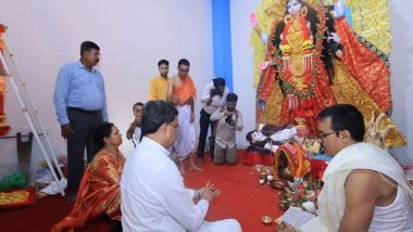 India News | Tripura CM Manik Saha Joins Kali Puja Celebrations with Police Officials